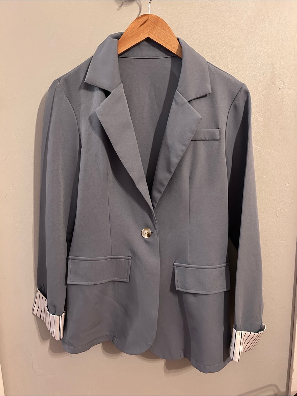 SHEIN Slate Gray Single-Button Blazer